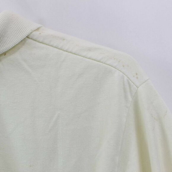 80s Vintage Mens '84 US Open Short Sleeve Polo Shirt White Blue Cream - Picture 9 of 11